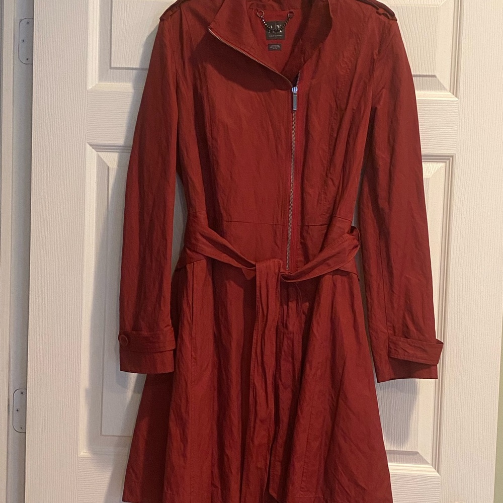 Armani Exchange Red Trench Coat